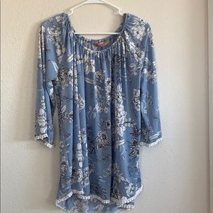 Blue Floral Top